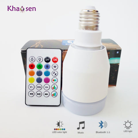 KHASEN RGB LED Light Bulb with Bluetooth Speaker